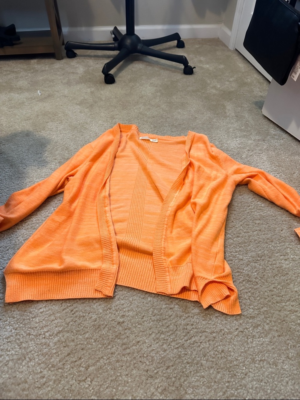 Faded Glory Bright Orange Open-Front Women's Cardigan